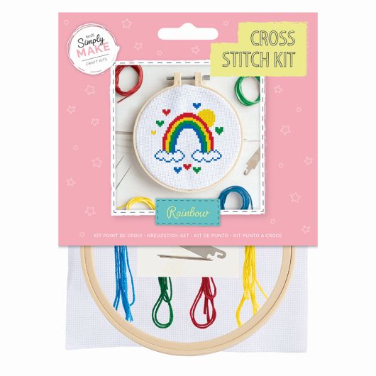 Simply Make Cross Stitch Kit - Rainbow